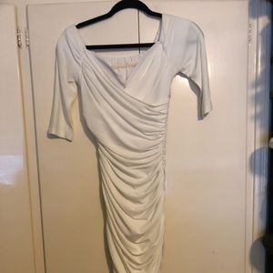 White Laura Byrnes wiggle dress.